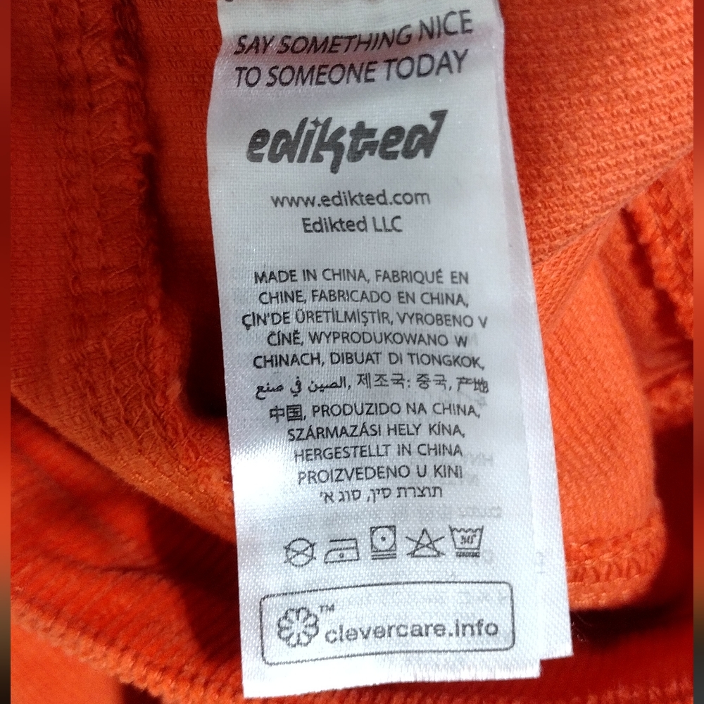 NWT Edikted Corduroy High Rise Pants Womens M Orange Bobo Retro 90s Y2K Casual - Picture 8 of 9